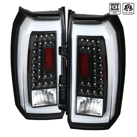 Spec-D Tuning 14-18 GMC Yukon LED Tail Lights- Black LT-YUK15JMLED-TM